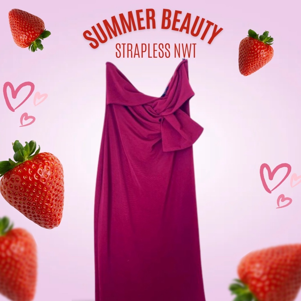 STRAPLESS Bow Front Sheath NWT